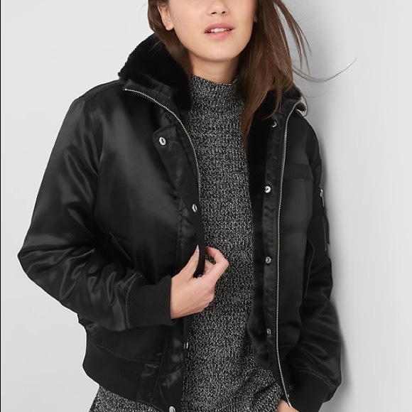 gap black bomber jacket